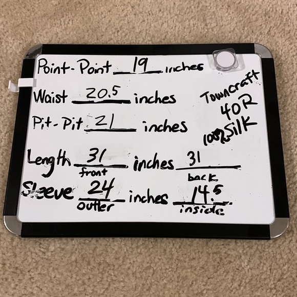 Towncraft size 40R mens blazer sports 100% silk 2 button clousre single vented - Picture 16 of 17